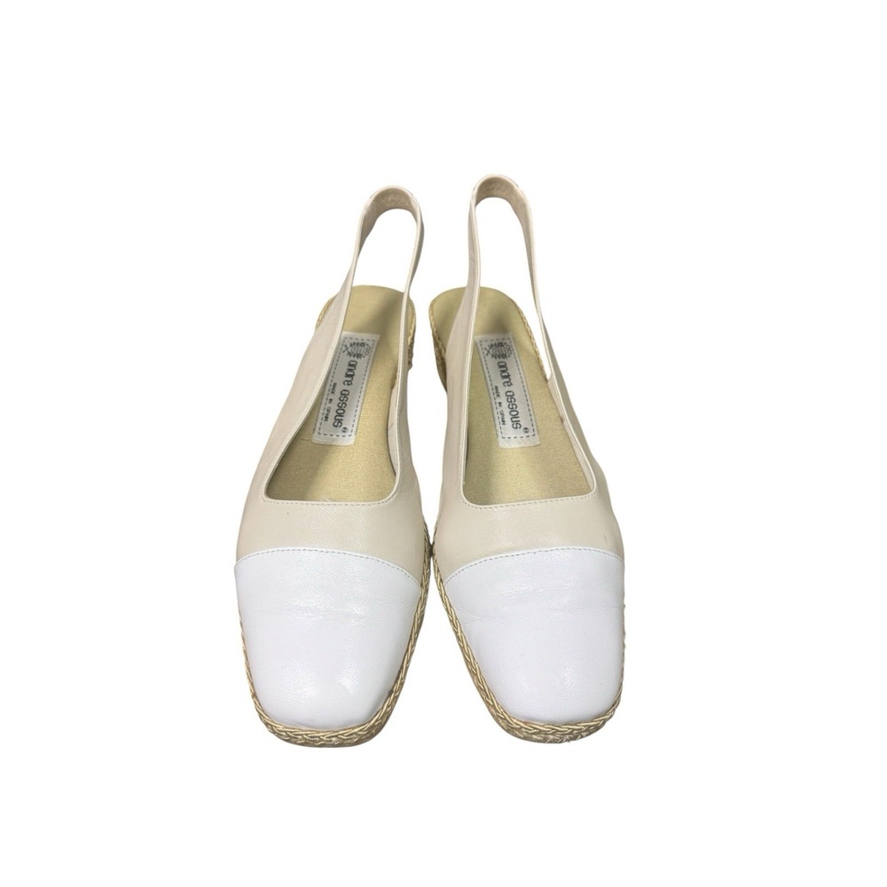 Vintage Andre Assous Paula-1 Leather Slingback Espadrille Wedge 10N Spain